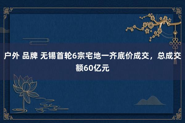 户外 品牌 无锡首轮6宗宅地一齐底价成交，总成交额60亿元