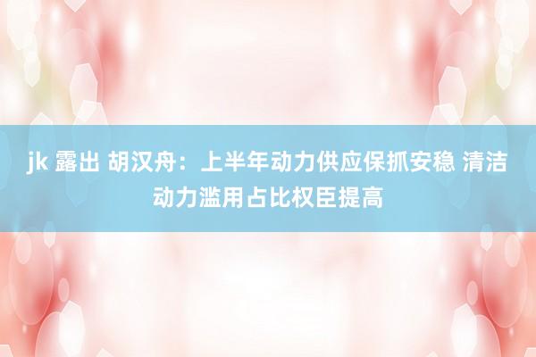 jk 露出 胡汉舟：上半年动力供应保抓安稳 清洁动力滥用占比权臣提高