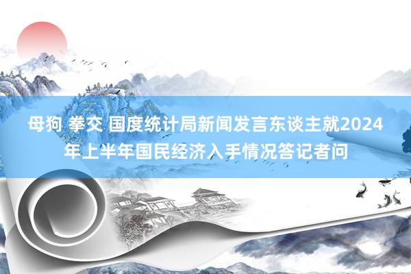 母狗 拳交 国度统计局新闻发言东谈主就2024年上半年国民经济入手情况答记者问