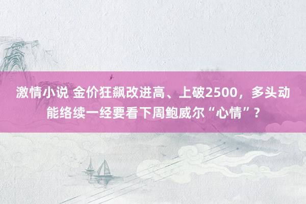 激情小说 金价狂飙改进高、上破2500，多头动能络续一经要看下周鲍威尔“心情”？