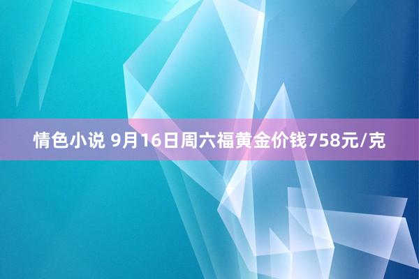 情色小说 9月16日周六福黄金价钱758元/克