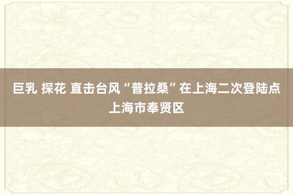 巨乳 探花 直击台风“普拉桑”在上海二次登陆点上海市奉贤区