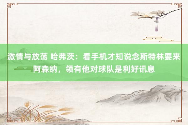 激情与放荡 哈弗茨：看手机才知说念斯特林要来阿森纳，领有他对球队是利好讯息