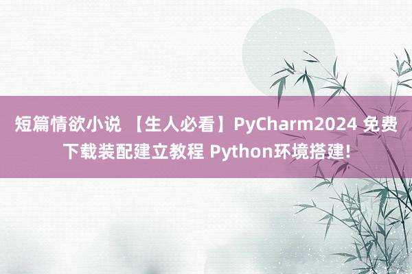 短篇情欲小说 【生人必看】PyCharm2024 免费下载装配建立教程 Python环境搭建!