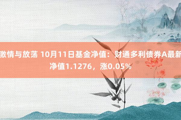 激情与放荡 10月11日基金净值：财通多利债券A最新净值1.1276，涨0.05%