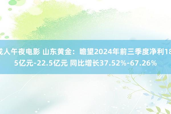 成人午夜电影 山东黄金：瞻望2024年前三季度净利18.5亿元-22.5亿元 同比增长37.52%-67.26%