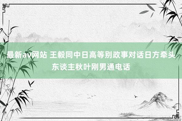 最新av网站 王毅同中日高等别政事对话日方牵头东谈主秋叶刚男通电话