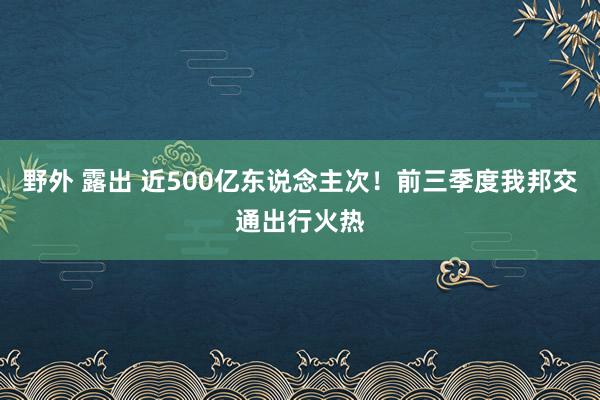 野外 露出 近500亿东说念主次！前三季度我邦交通出行火热