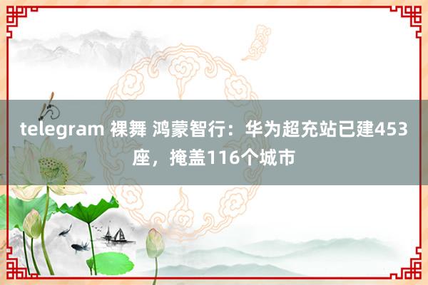 telegram 裸舞 鸿蒙智行：华为超充站已建453座，掩盖116个城市