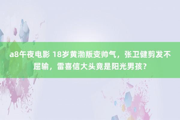 a8午夜电影 18岁黄渤叛变帅气，张卫健剪发不屈输，雷喜信大头竟是阳光男孩？