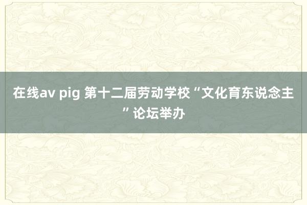 在线av pig 第十二届劳动学校“文化育东说念主”论坛举办