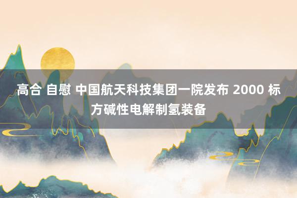 高合 自慰 中国航天科技集团一院发布 2000 标方碱性电解制氢装备