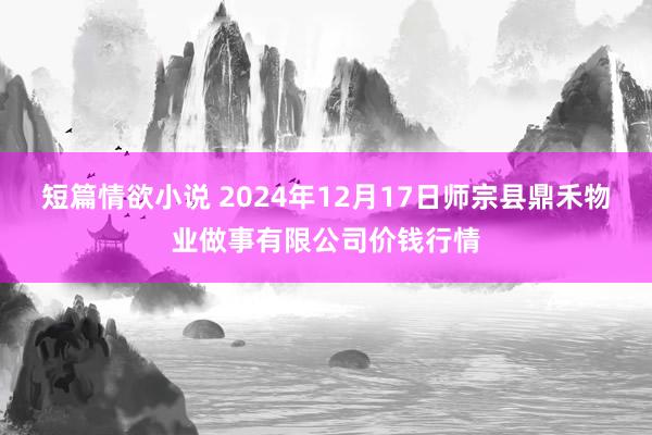 短篇情欲小说 2024年12月17日师宗县鼎禾物业做事有限公司价钱行情