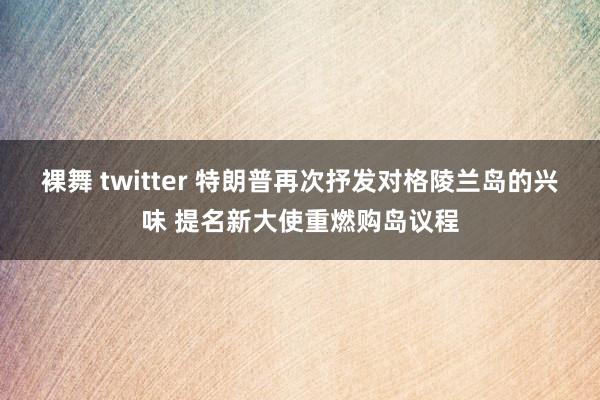 裸舞 twitter 特朗普再次抒发对格陵兰岛的兴味 提名新大使重燃购岛议程