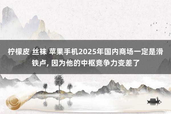 柠檬皮 丝袜 苹果手机2025年国内商场一定是滑铁卢， 因为他的中枢竞争力变差了