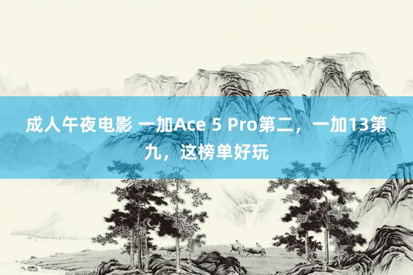 成人午夜电影 一加Ace 5 Pro第二，一加13第九，这榜单好玩