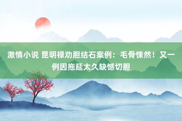 激情小说 昆明禄劝胆结石案例：毛骨悚然！又一例因拖延太久缺憾切胆