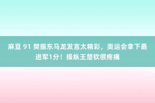 麻豆 91 樊振东马龙发言太精彩，奥运会拿下最进军1分！操纵王楚钦很疼痛